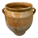 19th-century confit pot. Glazed yellow terracotta pottery.