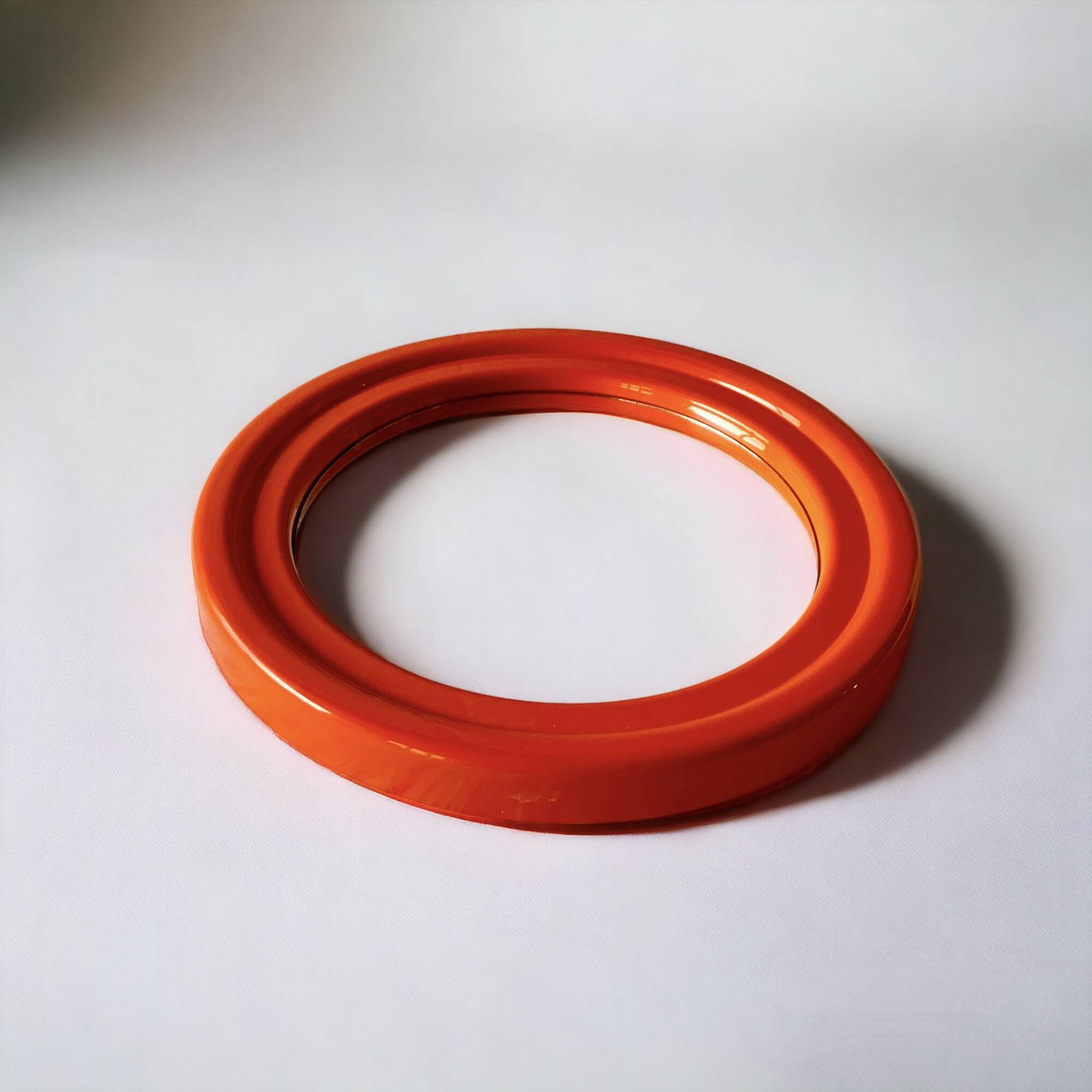 Vintage round orange plastic mirror Cattaneo - Space Age Design