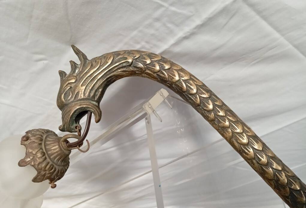 1930s bronze naga lamp
