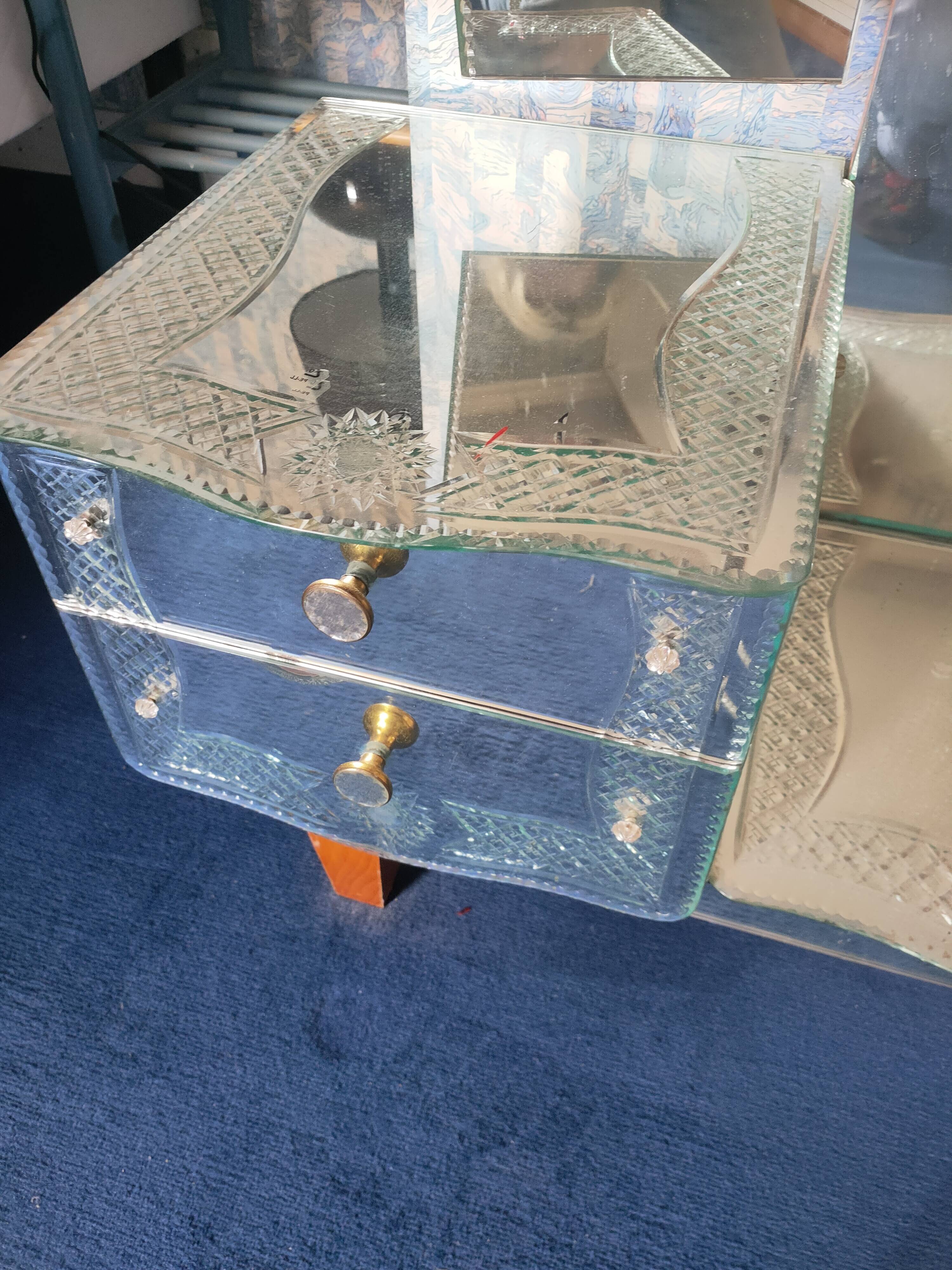 Coiffeuse style art deco en miroir
