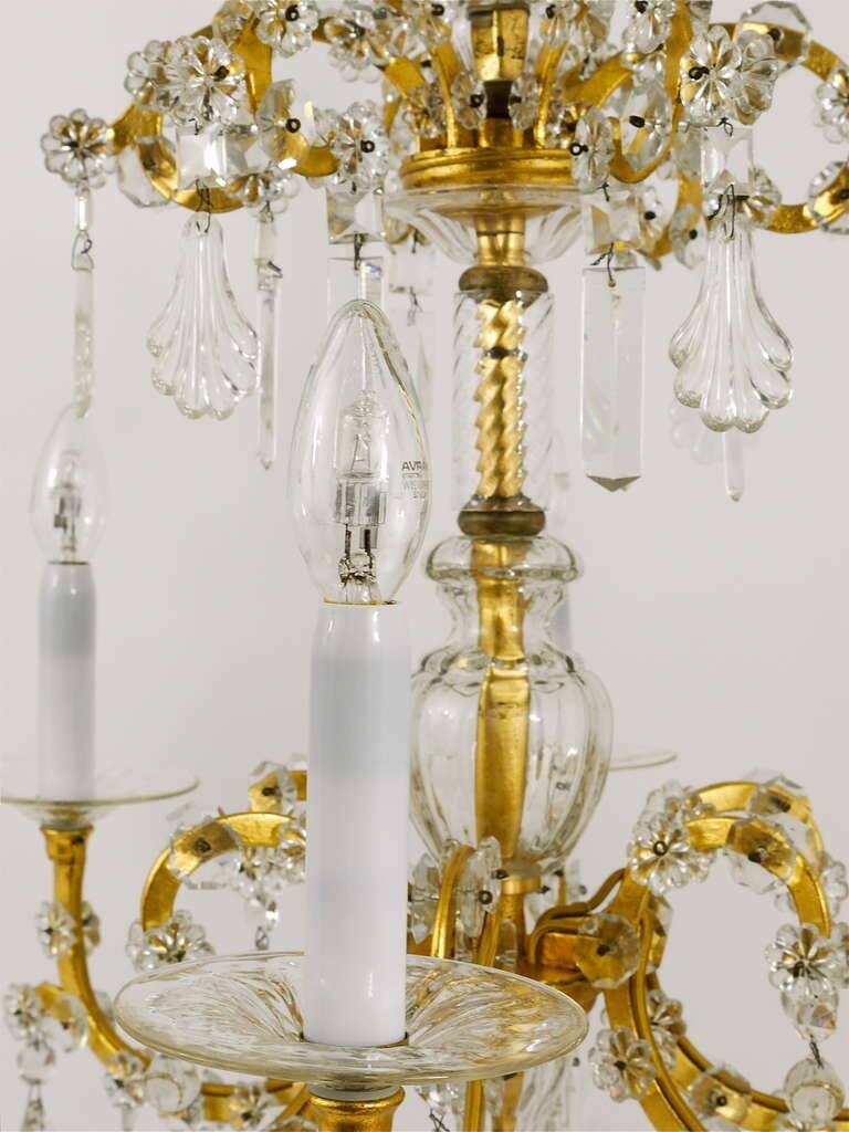 Maria Theresa salon chandelier, baroque Lobmeyr, crystal glass, Vienna, 1940s