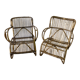 Paire de fauteuils en rotin vintage