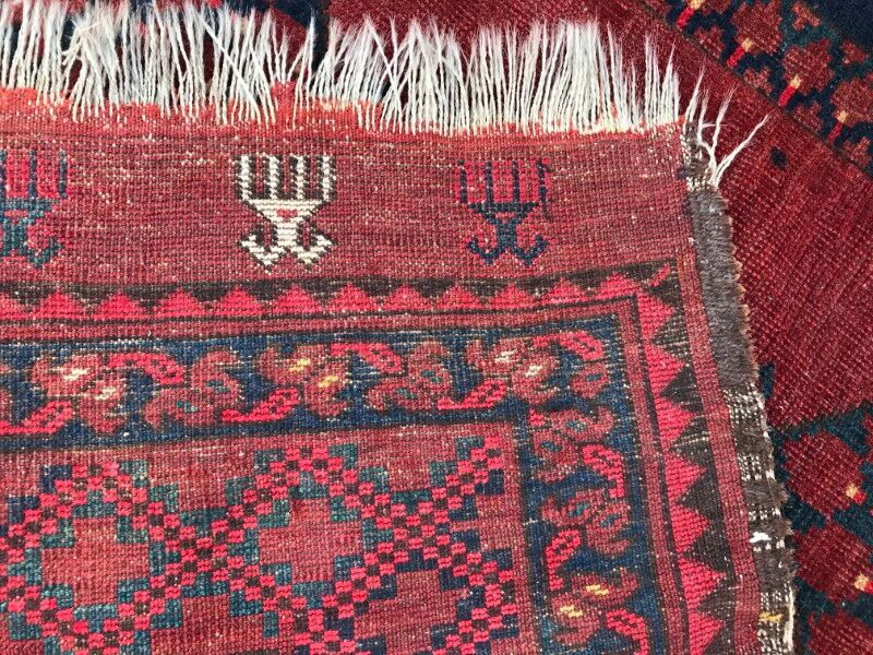 Large carpet former Turkmen afghan handmade 286 X 342 CM