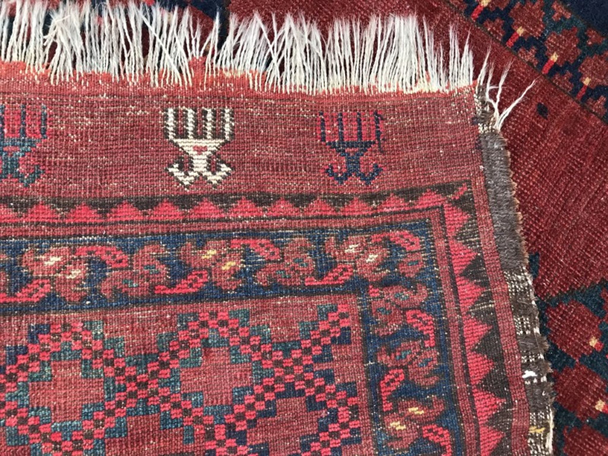 Large carpet former Turkmen afghan handmade 286 X 342 CM