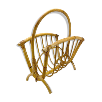 Rattan magazine holder 60s