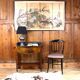Table d'appoint en bois et marbre XIXème siècle