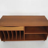Scandinavian modern teak record player cabinet, Denmark 1960's
