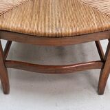 Chaise à langer paillée en merisier, époque directoire - 1ère partie du xixe