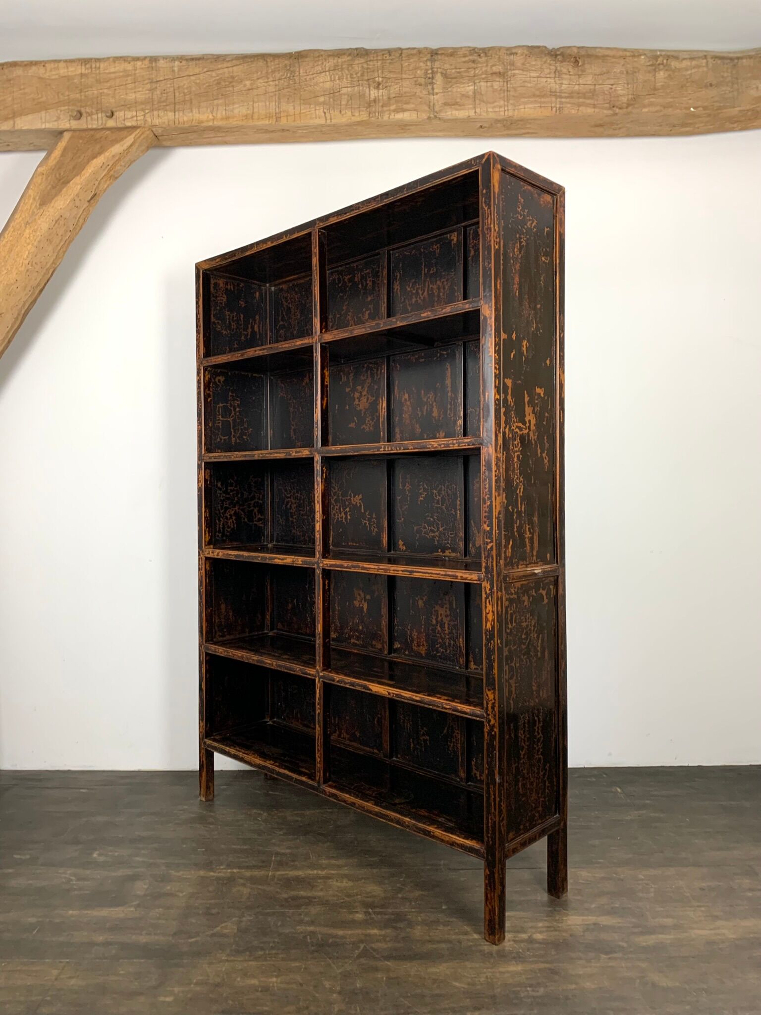 Vintage bookcase asian black