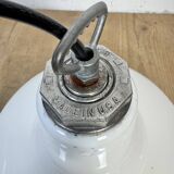 Industrial White Enamel Factory Pendant Lamp from Benjamin USA, 1960s