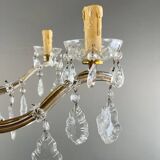 Crystal and brass chandelier, early 20th century
