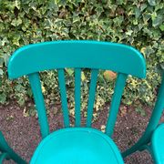 Set of 4 green bistro chairs