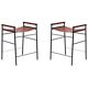 By Contemporary Artisan Bar Stool Leather Cognac Black Rubber Metal