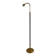 Danish Mid-Century Leather and Brass Adjustable Floor Lamp