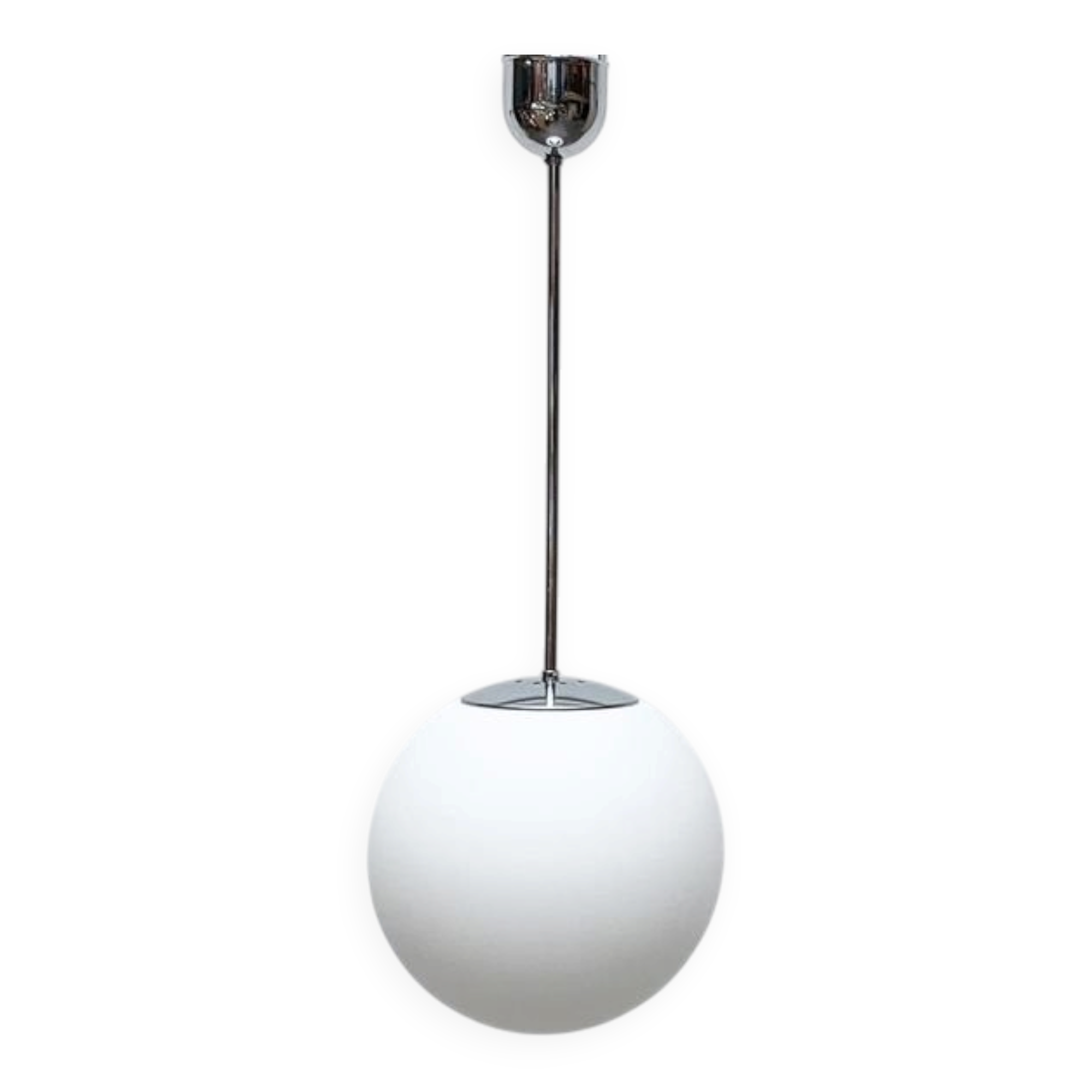 Vintage glass ball pendant lamp in German space style by Limburg.