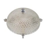 Glass and chrome ceiling light