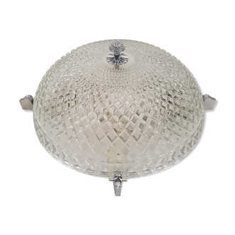 Glass and chrome ceiling light