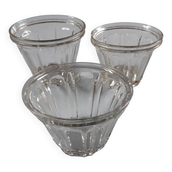 3 verrines à confitures en verre soufflé
