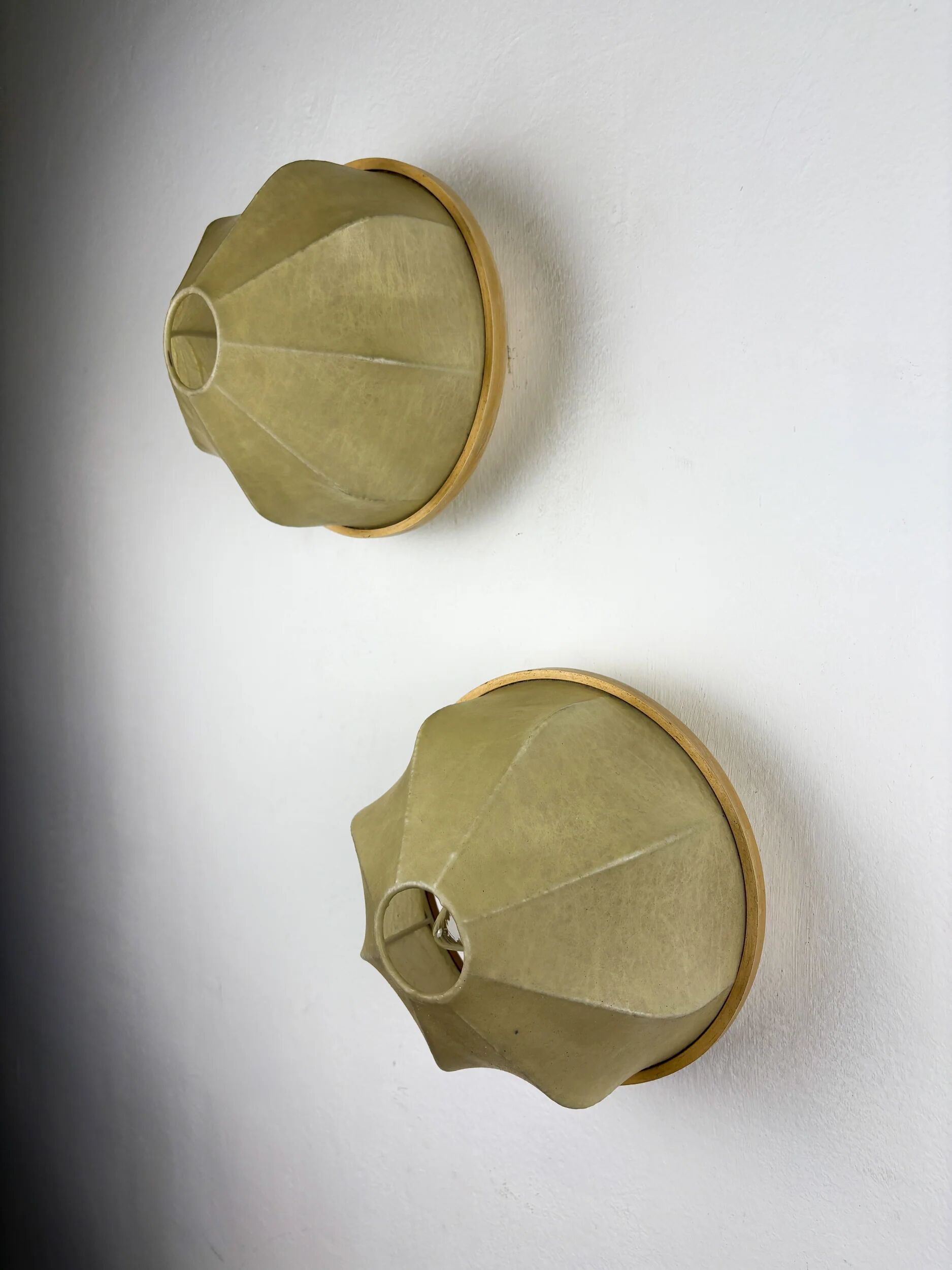 Pair of Italian "Cocoon" wall lights, 1970s