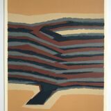 Original lithograph signed in pencil by Raoul UBAC, Earth V, 1978