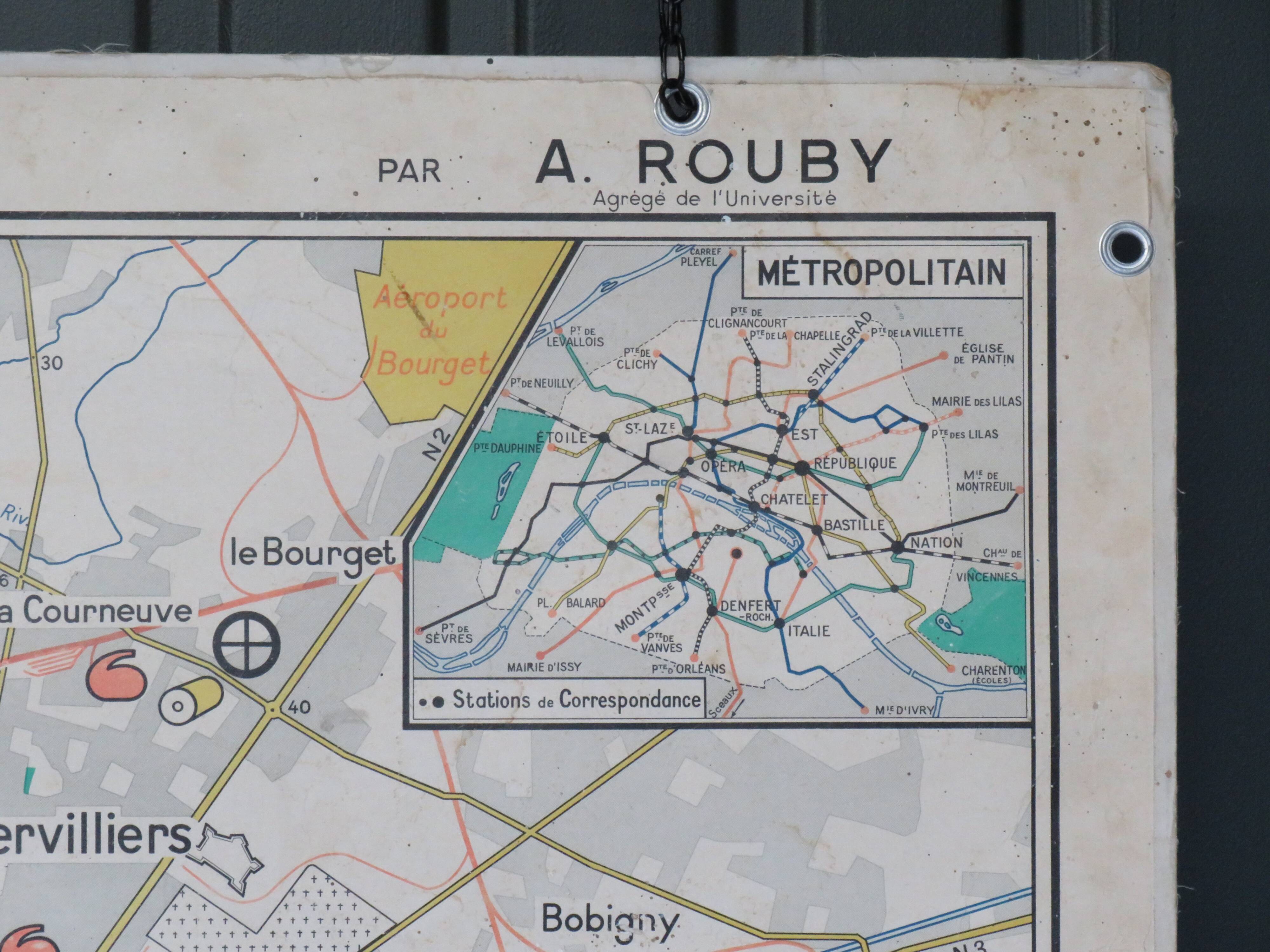 Old school map France/Paris No.48 Hatier edition
