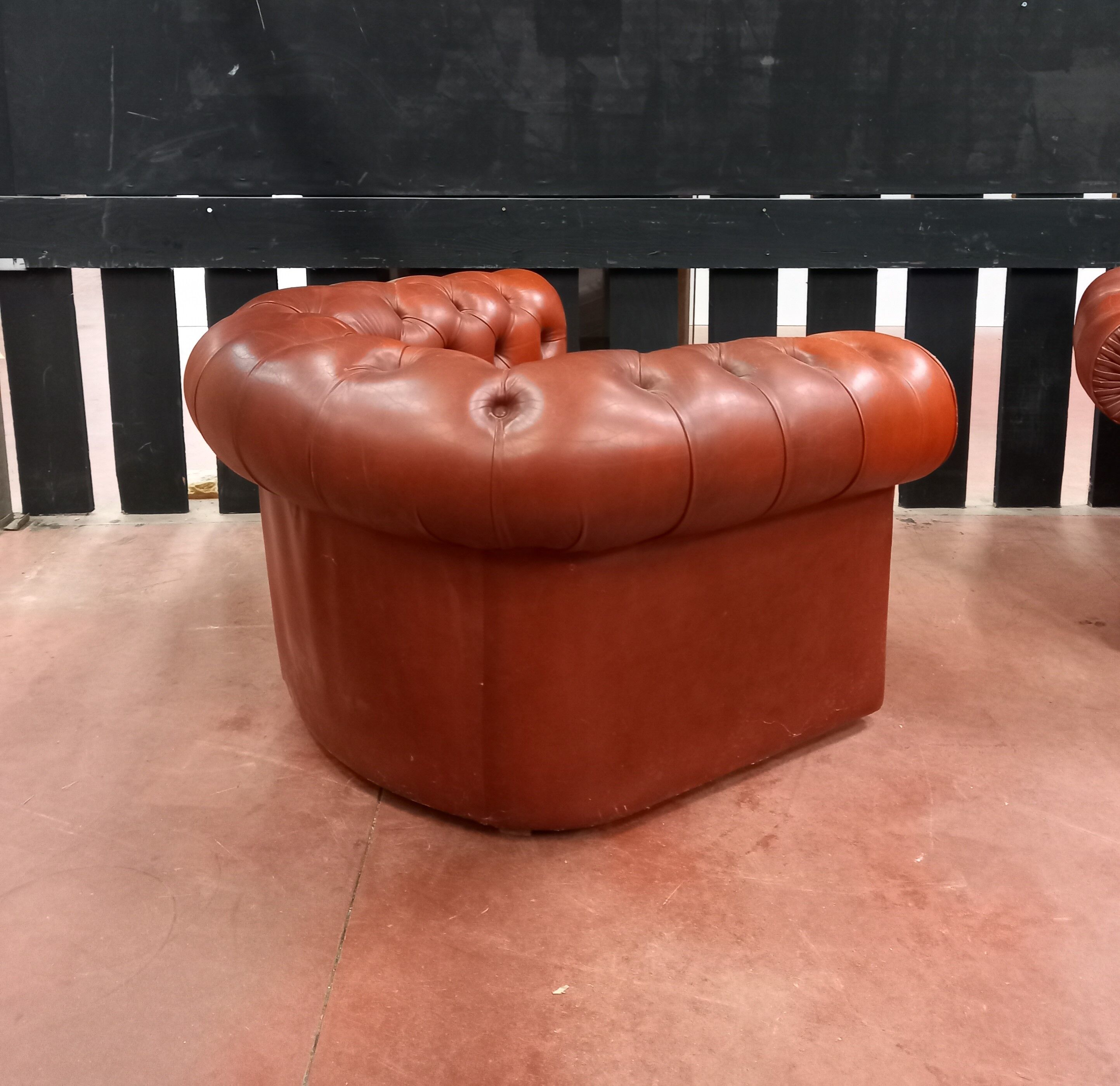 Pair of chesterfield armchairs