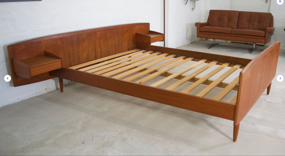 Lit double en teck danois par Melvin Mikkelsen années 1960.