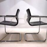 Matteo grassi mg15 cantilever armchairs - black leather