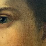 Huile sur toile portrait d’une jeune fille debut XX siècle