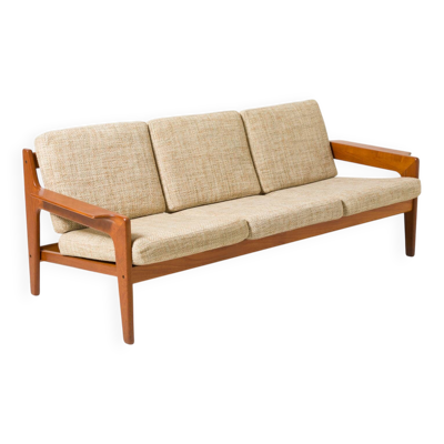 Canapé 3 places en teck de style mid-century moderne par Arne Wahl Iversen pour Komfort