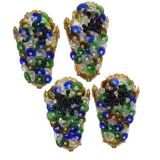 Appliques murales vintage italiennes en verre de Murano, lot de quatre