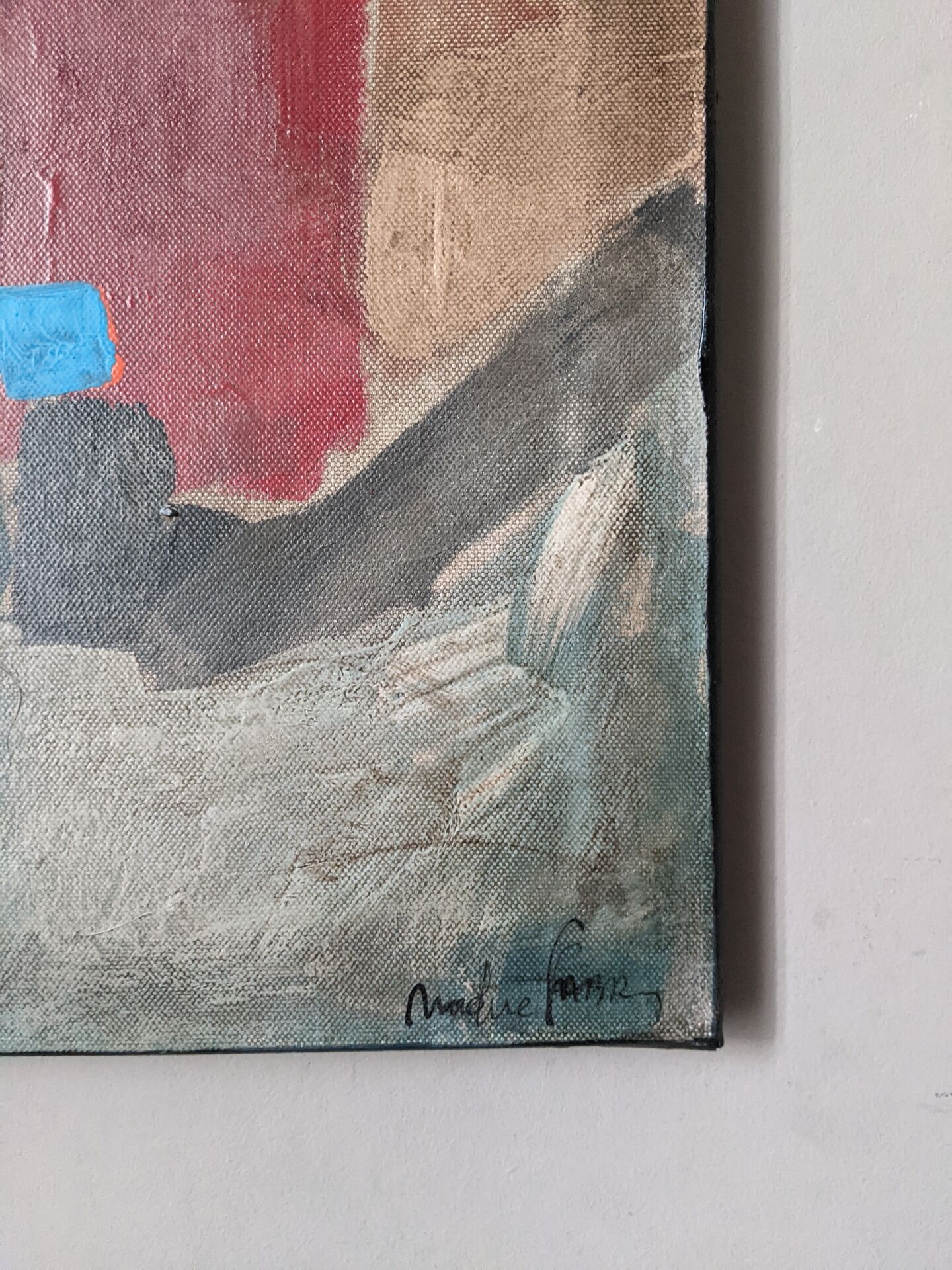 Oil on canvas abstract art Nadine Fabry