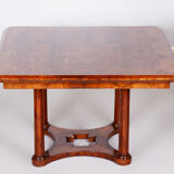 Restored biedermeier dining table, yew-tree, austria, 1830s