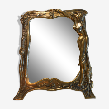 Miroir bronze art nouveau 17cm X 12, 5cm
