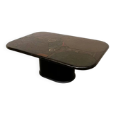 Brutalist coffee table in mixed media by Kneip, signed 1993