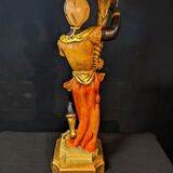 Wooden venetian nubian table lamp