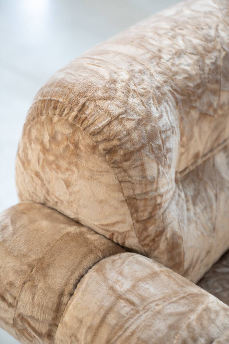 Chenille armchair with brushed aluminum profiles, 1970s