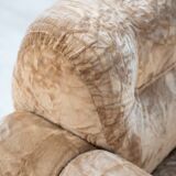 Chenille armchair with brushed aluminum profiles, 1970s