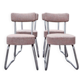 4 Ronéo Pullman chairs, Bauhaus 1950, reupholstered.