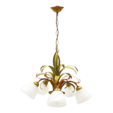 Lustre floral Hollywood Regency, années 1970