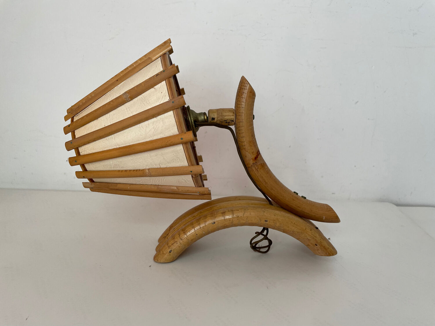 Vintage bamboo wall lamp
