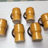 6 glazed terracotta mugs