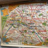 Old School Map School PARIS & Surrounding Areas Numbers 24 & 24bis Vintage