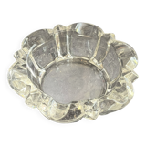 Antique vintage molded glass art deco ashtray with glass pocket emptier