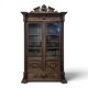 Bibliothèque vitrée de style Louis XIII en chêne