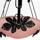 Suspension en fer forgé, vasque rose à décor floral, Art Deco, Circa 1930
