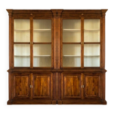 Paire de bibliothèques / vaisseliers en teck de style colonial