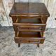 Antique Nightstand Louis XV Style Wood 2 Drawers Vintage #E294