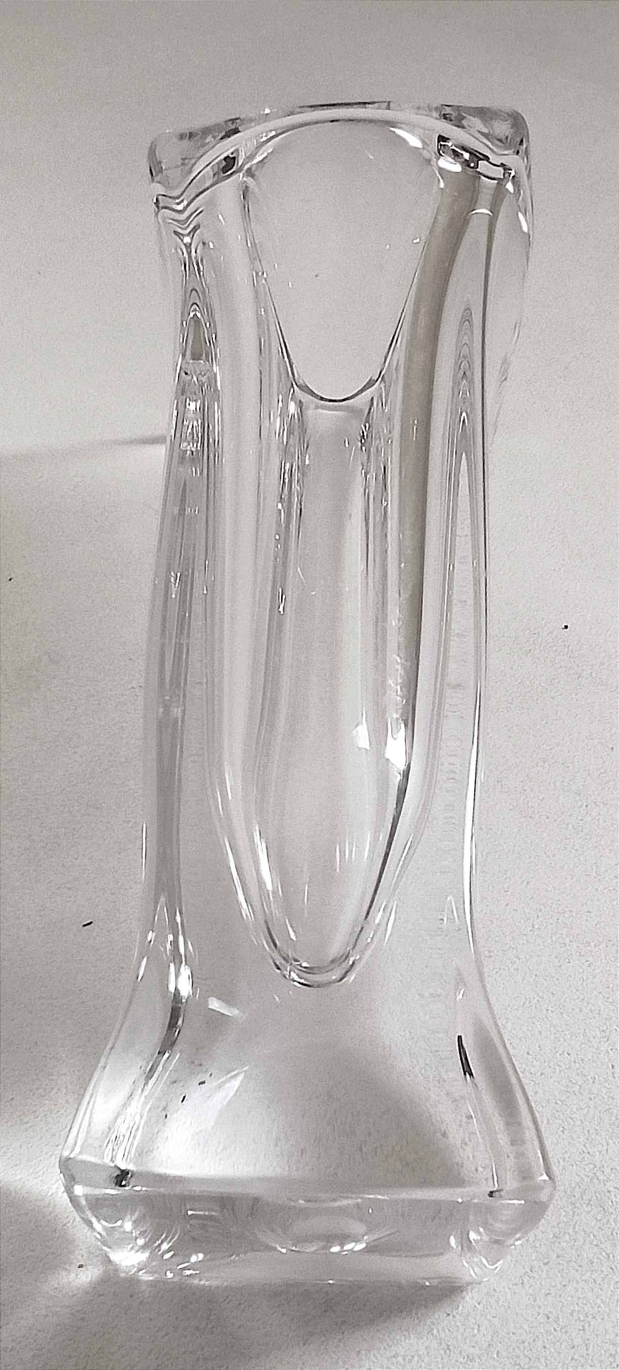 Crystal vase from Vannes 1950s Height 29 cm