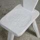 Pair of tripod chairs, gouged seats. Brutalist, circa 1960. Painted wood.